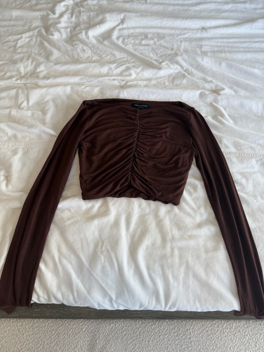 Naked wardrobe long sleeve cropped top